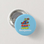 4. Geburtstag Dinosaurier-Rennwagen Los geht's Button (Vorne & Hinten)