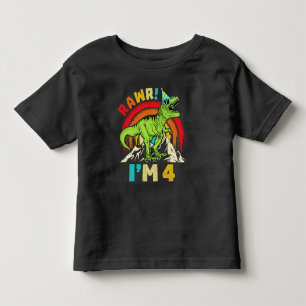 4. Geburtstag Dinosaurier T Rex Rawr Ich bin 4 für Kleinkind T-shirt