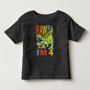 4. Geburtstag Dinosaurier T Rex Rawr Ich bin 4 für Kleinkind T-shirt