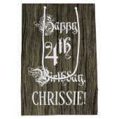 4. Geburtstag: Extravagant, Imitate Holzsehen + In Mittlere Geschenktüte (Rückseite)