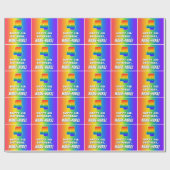 4. Geburtstag: Farbenfroh, Fun Rainbow Pattern # 4 Geschenkpapier (Flach)