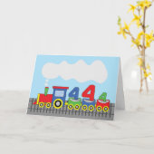 4. Geburtstag farbiger Zug auf Track Karte (Gelbe Blume)