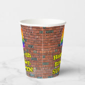 4. Geburtstag: Fun Graffiti Inspiriert Regenbogen Pappbecher (Rechts)
