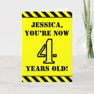 4. Geburtstag: Fun Stencil Style Text, Individuell Karte