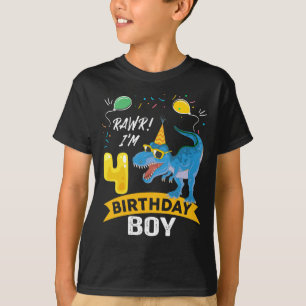 4. Geburtstag Geschenk Boy T Rex Dinosaur 4 Jahr a T-Shirt