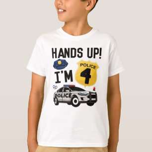 4. Geburtstag Geschenk Polizeibeamte 4 Jahre Junge T-Shirt