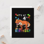 4. Geburtstag Geschenke Kinder Jungs Dino T Rex Di Karte (Vorderseite/Rückseite Beispiel)