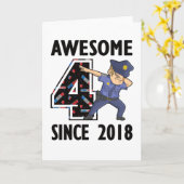 4. Geburtstag Gift Police Officer Junge Geboren im Karte (Gelbe Blume)