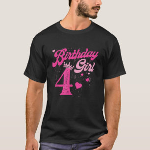 4. Geburtstag Girl Crown 4 Jahre alt Tag T-Shirt