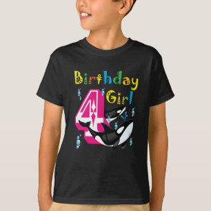 4 Geburtstag Girl Orca Killer Wal T-Shirt