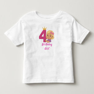 4. Geburtstag Girl Toddler Fine Jersey T - Shirt