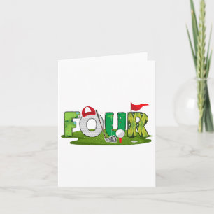 4. Geburtstag Golf Thema 4 Jahre Alte Kinder Sport Karte