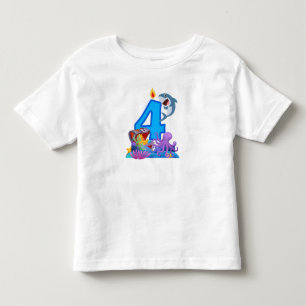 4. Geburtstag Hai & Schatzkiste Ozean-Thema Kleinkind T-shirt