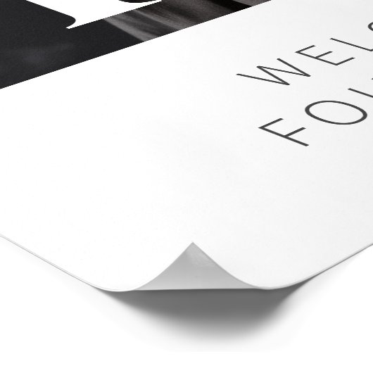 4. Geburtstag Herzstück Foto Begrüßungszeichen Poster (Ecke)