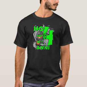 4 Geburtstag Ich Bin 4 Jahre Alt Ninja Vier Jahre T-Shirt