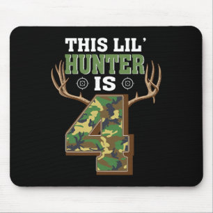 4. Geburtstag Jagd Hirsch 4 Jahre Jäger 1 Mousepad