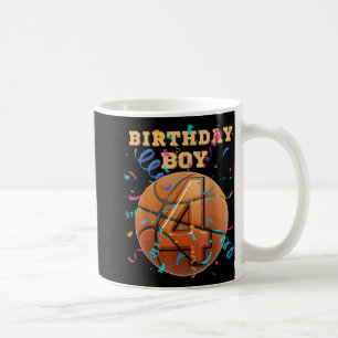 4. Geburtstag Junge 4 4 Jahre alter Basketballspie Kaffeetasse
