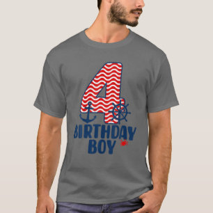 4. Geburtstag Junge Matrosen 4 Jahre alt B-Tag T-Shirt