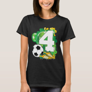 4. Geburtstag Jungen Fußball Thema Party 4 Jahre a T-Shirt