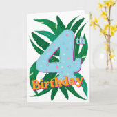 4. Geburtstag Karte (Gelbe Blume)