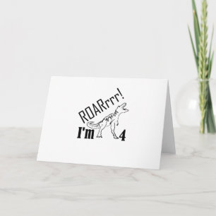 4. Geburtstag Kinder Dinosaurier Geschenk für 4-jä Karte
