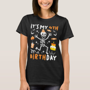 4. Geburtstag Kinder lustiges Skelett 4. Geburtsta T-Shirt