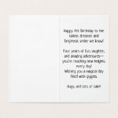 4. Geburtstag - Kinderkarte (Innenseite Aufgefaltet)