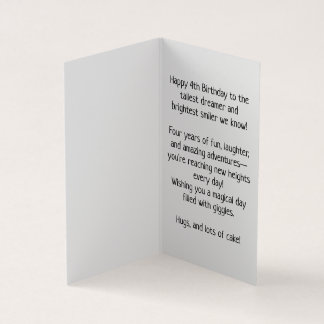 4. Geburtstag - Kinderkarte