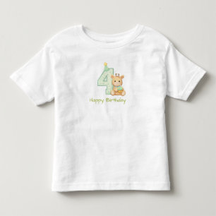 4. Geburtstag Kleinkind T-Shirt Süßer Bär Geburtst