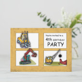 4. Geburtstag LKW Party Einladung (Stehend Vorderseite)