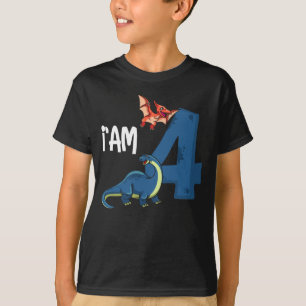 4. Geburtstag Mädchen Jungen Dinosaur Dinos 4 Jah T-Shirt