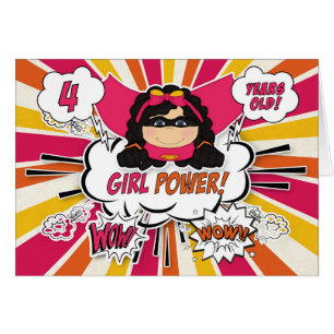 4. Geburtstag Mädchen Super Kids Pink Comic Book