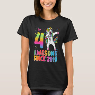 4. Geburtstag Mädchen Teens Dabbing Einhorn 4 Jahr T-Shirt