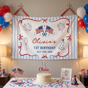 4. Geburtstag mit patriotischem Thema Banner