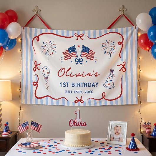 4. Geburtstag mit patriotischem Thema Banner