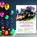 4. Geburtstag Monster Truck Smash Crash Kids Einladung<br><div class="desc">Am 4. Geburtstag Monster Truck Smash Crash Kids Einladungen Einladender druckbarer Instant Download Digital Einvitation Evite präsentiert ein Aquarellmonster Truck, der durch den Schmutz fährt mit dem Text "Smash and Crash it's a monster LKW bash" in der modernen Typografie-Skript. Ideal für Kinder zum vierten Geburtstag. Schicken Sie die E-Mail und...</div>