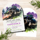 4. Geburtstag Monster Truck Smash Crash Kids Einladung<br><div class="desc">Am 4. Geburtstag Monster Truck Smash Crash Kids Einladungen Einladender druckbarer Instant Download Digital Einvitation Evite präsentiert ein Aquarellmonster Truck, der durch den Schmutz fährt mit dem Text "Smash and Crash it's a monster LKW bash" in der modernen Typografie-Skript. Ideal für Kinder zum vierten Geburtstag. Senden Sie die E-Mail oder...</div>
