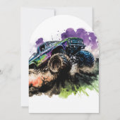 4. Geburtstag Monster Truck Smash Crash Kids Einladung (Rückseite)