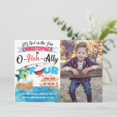 4. Geburtstag O-Fish-Ally 4 Foto Einladung (Stehend Vorderseite)