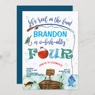 4. Geburtstag O-fish-ally Little Fischer Angeln Einladung