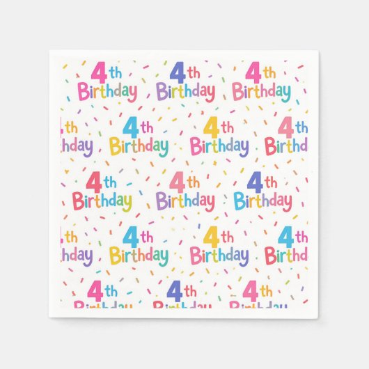 4. Geburtstag Papier Servietten, vierter Geburtsta Serviette (Vorderseite)