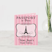 4. Geburtstag Paris Passport Einladung (Vorderseite)