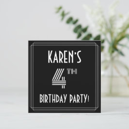 4. Geburtstag Party: Art Deco Stil mit Individuell Einladung