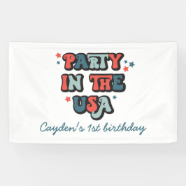 4. Geburtstag Party in den USA Banner