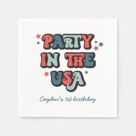 4. Geburtstag Party in den USA Einladung Serviette
