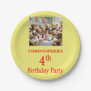 4. Geburtstag Party Teddy Bears Party Pappteller