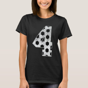 4. Geburtstag Party Vier 4 Jahre alter Fußball Kin T-Shirt