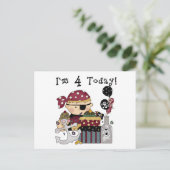 4. Geburtstag Pirate Tshirts und Geschenke Postkarte (Stehend Vorderseite)