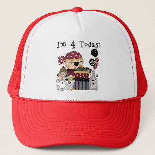 4. Geburtstag Pirate Tshirts und Geschenke Truckerkappe