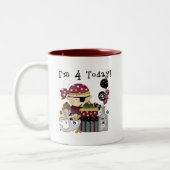4. Geburtstag Pirate Tshirts und Geschenke Zweifarbige Tasse (Links)